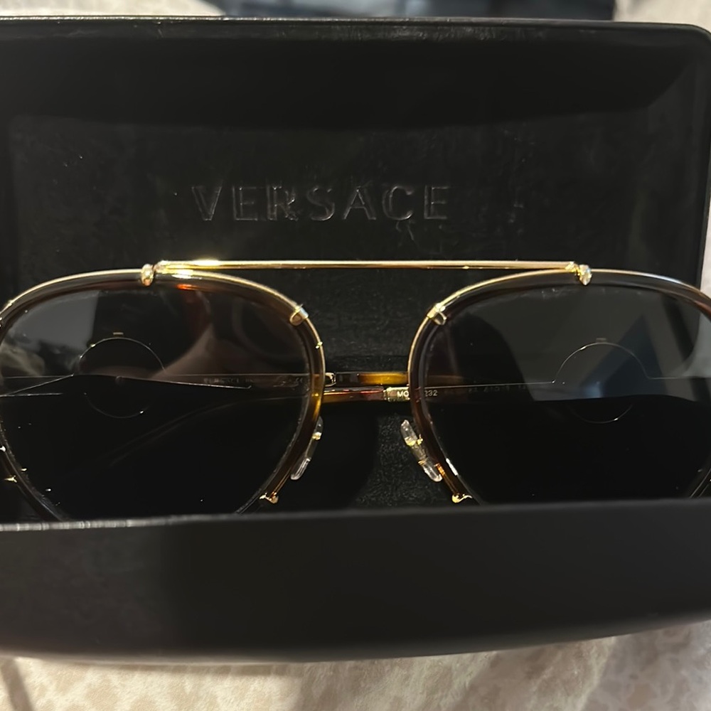 Versace Aviator Sunglasses Gold Black Premium Design